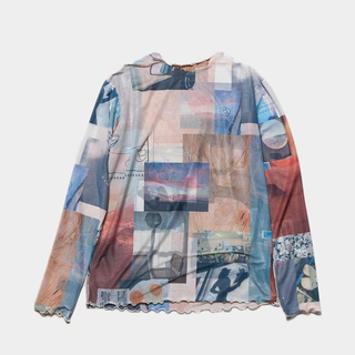 フィーニー(PHEENY)の20aw 新品未使用　pheeny print frill crew neck(シャツ/ブラウス(長袖/七分))