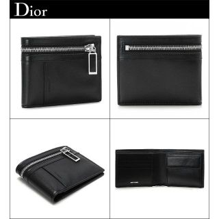 ディオール(Dior)の新品専用箱等Dior Hommeラムレザー本革zip加工イタリア製財布小銭入付(折り財布)