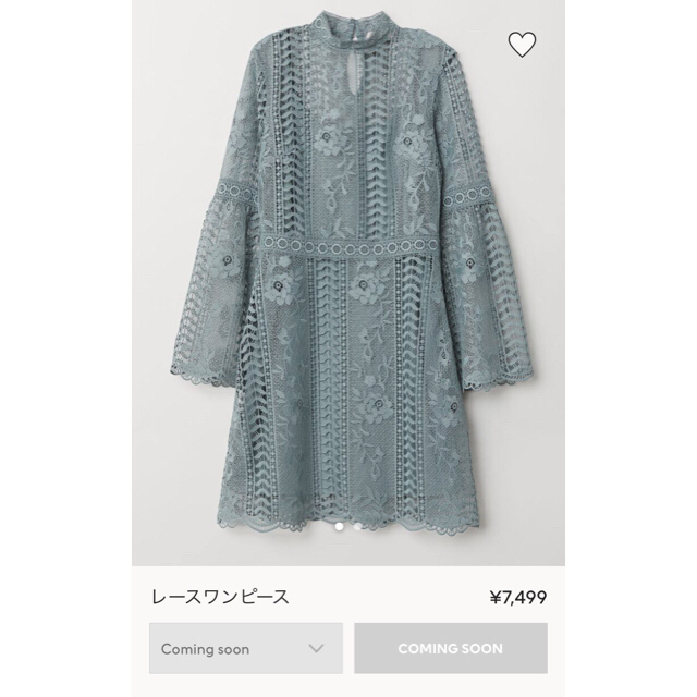 H&M(エイチアンドエム)の[当日発送] H&M レース ワンピース 水色 レディースのワンピース(ミニワンピース)の商品写真