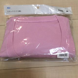 新品 メンズ ピンクTシャツ 七分袖(Tシャツ/カットソー(七分/長袖))