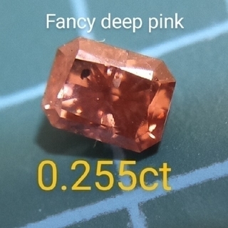 0.255ct Fancy deep pink 天然ダイヤ ルース(ネックレス)