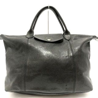 ロンシャン(LONGCHAMP)のロンシャン ハンドバッグ - 黒 折りたたみ(ハンドバッグ)