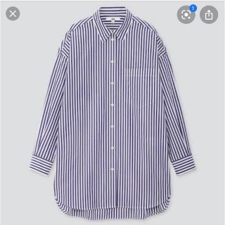 ユニクロ(UNIQLO)のユニクロ　エクストラファインコットンオーバーサイズロングシャツ(シャツ/ブラウス(長袖/七分))