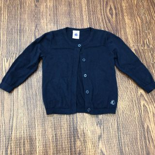 プチバトー(PETIT BATEAU)のプチバトー　ネイビー　カーディガン(カーディガン/ボレロ)