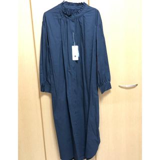 ネストローブ(nest Robe)のマルシェドゥスール フリルネック ワンピース シャツワンピ(ロングワンピース/マキシワンピース)