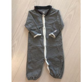 プチバトー(PETIT BATEAU)のプチバトー　ロンパース　カバーオール　ボーダー(カバーオール)