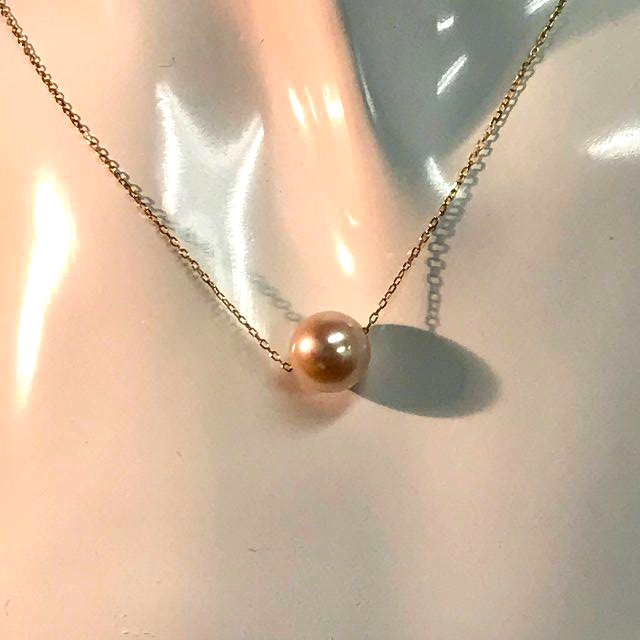 ネックレス 美品 大粒 14mm アコヤ 真珠 パール K18 ネックレス 40cm 箱