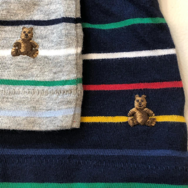 babyGAP(ベビーギャップ)の新品☆babyGAP クマ刺繍 長袖Tシャツ2枚/H&Mzaraコムサ ロンT キッズ/ベビー/マタニティのキッズ服男の子用(90cm~)(Tシャツ/カットソー)の商品写真