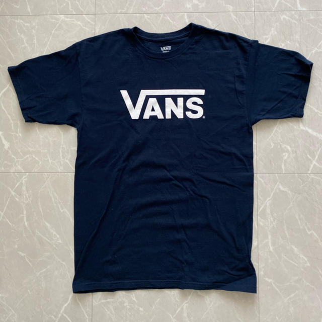 VANS(ヴァンズ)のVANS バンズ　メンズロゴT Mサイズ　ネイビーにホワイトロゴ メンズのトップス(Tシャツ/カットソー(半袖/袖なし))の商品写真