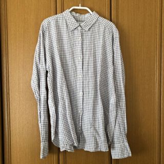 ユニクロ(UNIQLO)のユニクロ　リネン　シャツ　ギンガムチェック　M(シャツ/ブラウス(長袖/七分))