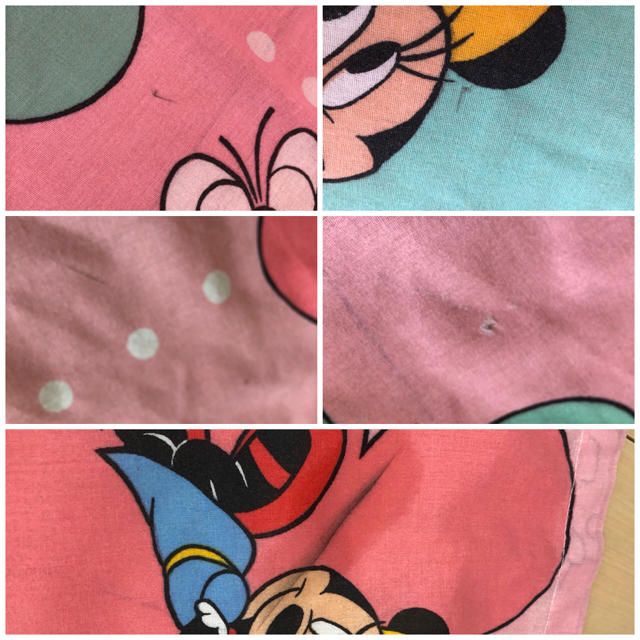 Disney(ディズニー)の大判❗️🌜ビンテージ シーツ🌛ミニー　花占い ハンドメイドの素材/材料(生地/糸)の商品写真