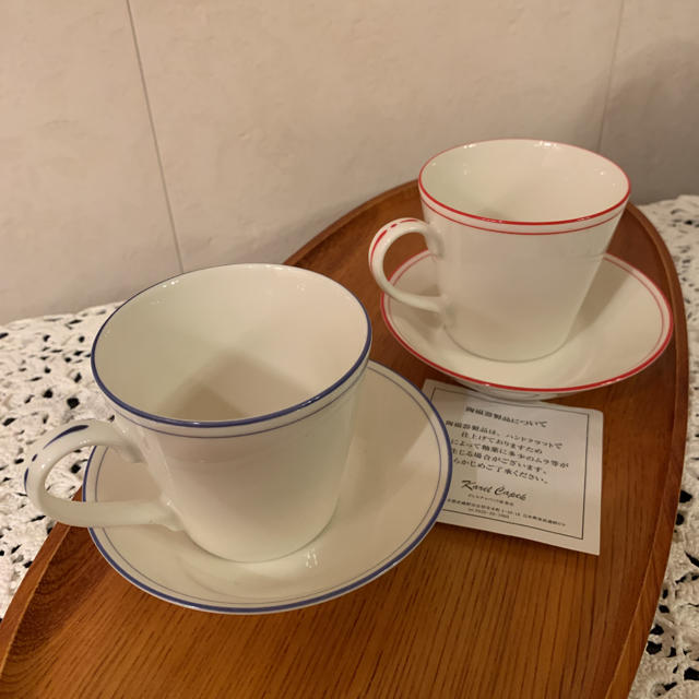 カレルチャペック紅茶店カップ＆ソーサーgood tea・ブルー　レッドの２セット
