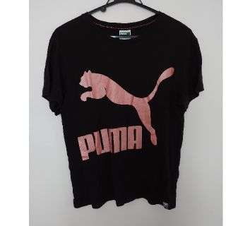 プーマ(PUMA)のPUMA Tシャツ ブラック×ブロンズ  レディースL(Tシャツ(半袖/袖なし))