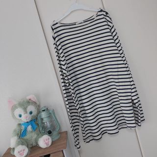 フェリシモ(FELISSIMO)のお値下げ。未使用フェリシモ サニークラウズ　ボーダーカットソー(Tシャツ/カットソー(七分/長袖))