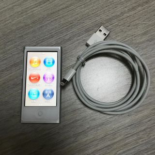 アップル(Apple)のiPod nano 16GB 第7世代シルバー☆動作確認済☆used品☆(ポータブルプレーヤー)