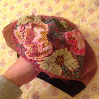 ビーズ刺繍ベレー帽(ハンチング/ベレー帽)