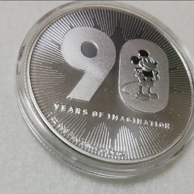 ミッキーマウス 90周年記念 銀貨 2018年 純銀 銀地金 ディズニー