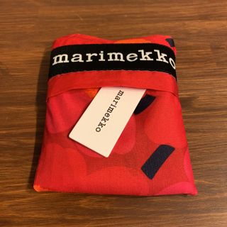 マリメッコ(marimekko)のマリメッコ　エコバッグ　ウニッコ　レッド✖️レッド　新型　新品未使用(エコバッグ)