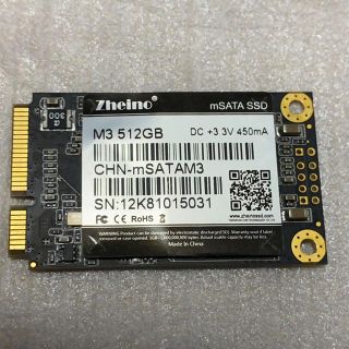 Zheino mSATA SSD 512GB(PCパーツ)