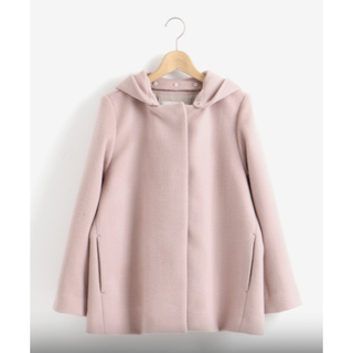 ペルルペッシュ(Perle Peche)の【新品】Perle Peche ペルルペッシュ フードノーカラーショートコート(ピーコート)