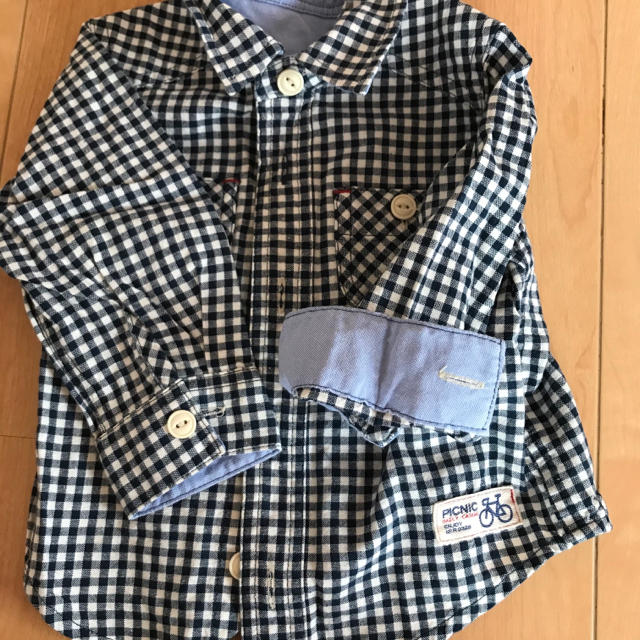 mikihouse(ミキハウス)のチェックシャツ　80サイズ キッズ/ベビー/マタニティのベビー服(~85cm)(シャツ/カットソー)の商品写真