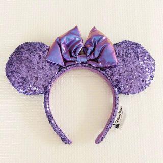 ディズニー(Disney)の《再入荷致しました！》海外ディズニー カチューシャ 紫 スパンコール 香港 上海(カチューシャ)