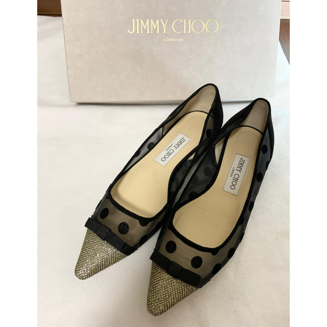 JIMMY CHOO(ジミーチュウ)のジミーチュウ　ドロシー　ドット　フラットシューズ パンプス　37 レディースの靴/シューズ(ハイヒール/パンプス)の商品写真