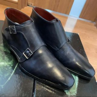 サントーニ(Santoni)の美品　オパンカ　オパンケ　マグナーニ ネイビー　ダブルモンク(ドレス/ビジネス)