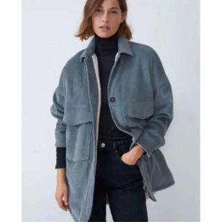 ザラ(ZARA)の【値下げ不可】ZARA コーデュロイシャツジャケット　ボア　美品　オーバーサイズ(ブルゾン)