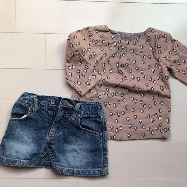 babyGAP(ベビーギャップ)のお値下げbaby gap ペンギン柄　トップス　80  コーデュロイ キッズ/ベビー/マタニティのベビー服(~85cm)(シャツ/カットソー)の商品写真