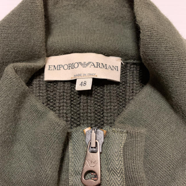 Emporio Armani(エンポリオアルマーニ)の【美品】【定価5万】イタリア製 EMPORIO ARMANI ニットジャケット メンズのジャケット/アウター(テーラードジャケット)の商品写真