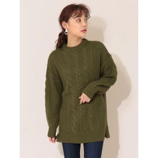 ショコラフィネローブ(chocol raffine robe)のchocol raffine robe ケーブルニットチュニック(ニット/セーター)