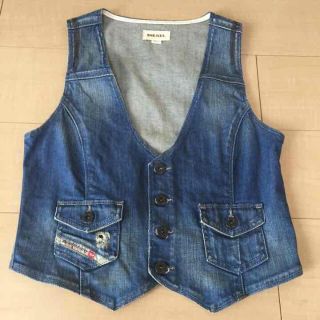 【新品・未使用】DIESEL デニムベスト  ブラック レディースS