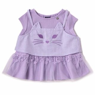 アナスイミニ(ANNA SUI mini)のネコフェイスビスチェ×裾チュールTシャツセット☆アナスイミニ☆新品(Tシャツ/カットソー)