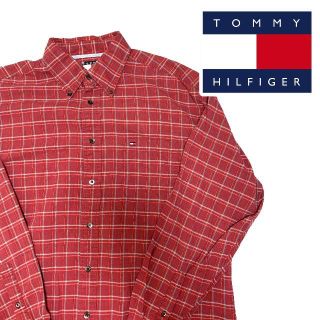 トミーヒルフィガー(TOMMY HILFIGER)の90s トミーヒルフィガー 長袖 ボタンダウン シャツ L XL 相当(シャツ)