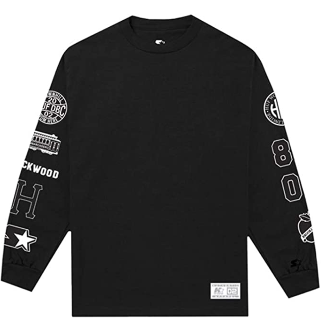 【HUF】x Starter コラボ ロングスリーブ Tシャツ ブラック XL