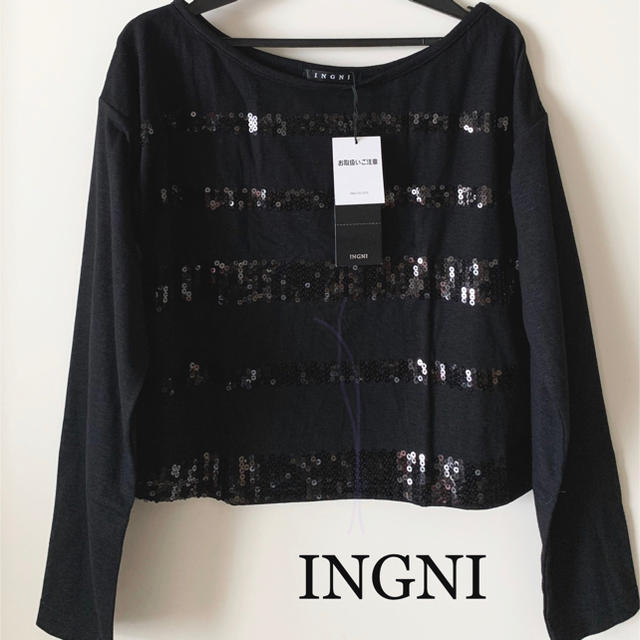 INGNI(イング)の新品★イング INGNI★スパンコール★長袖ロンTシャツ レディースのトップス(Tシャツ(長袖/七分))の商品写真