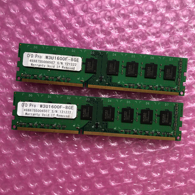 メモリ　デスクトップ用CFD Pro. W3U1600F-8GE 8GBx2枚