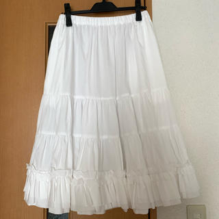 コムデギャルソン(COMME des GARCONS)のコムデギャルソンガール　白　スカート　(ひざ丈スカート)