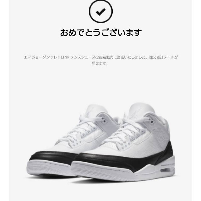 NIKE ジョーダン3 JORDAN3  藤原ヒロシ 新品未使用   フラグメン