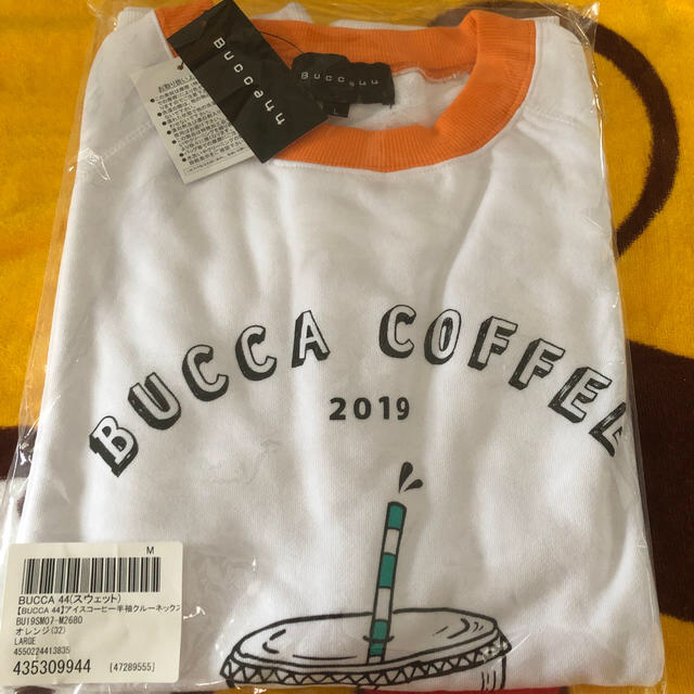 BUCCA 44 アイスコーヒー半袖グールネック Tシャツ Lサイズ