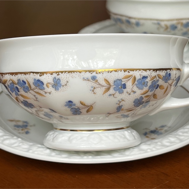 Rosenthal(ローゼンタール)の【レア美品】ローゼンタール★マリア★勿忘草C/S ペア インテリア/住まい/日用品のキッチン/食器(食器)の商品写真