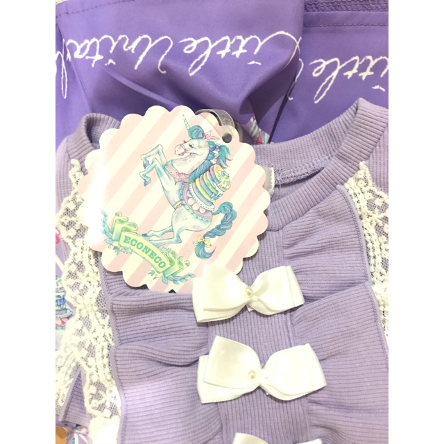 しまむら(シマムラ)の新品　エコネコ  ワンピース　130 紫 キッズ/ベビー/マタニティのキッズ服女の子用(90cm~)(ワンピース)の商品写真
