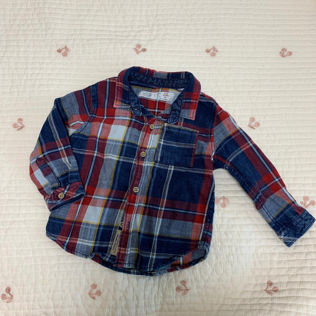 ZARA(ザラ)のZARA baby boy 70 チェックシャツ　美品 キッズ/ベビー/マタニティのベビー服(~85cm)(シャツ/カットソー)の商品写真