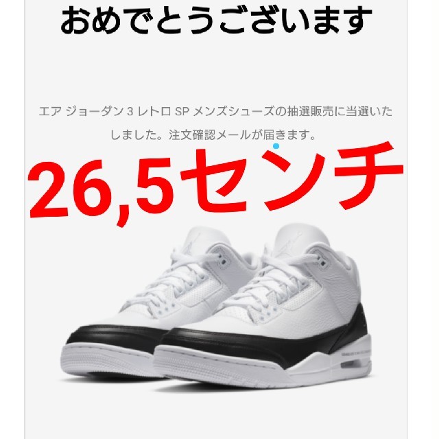 メンズNIKE AIR JORDAN 3 Fragment ジョーダン フラグメント