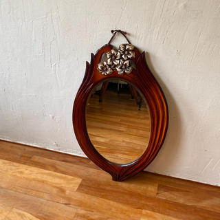 レトロ　鏡(壁掛けミラー)
