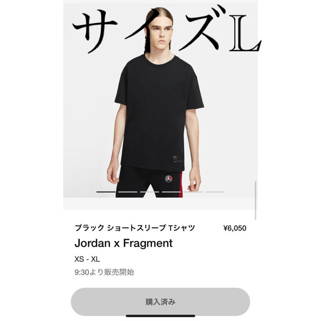 希少Lサイズ　jordan×fragment Tシャツ Lサイズ