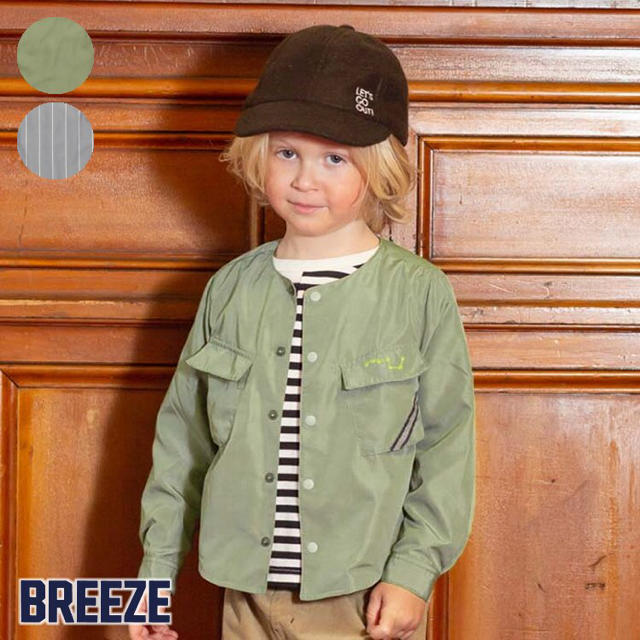 BREEZE(ブリーズ)の値下げ！新品♡ ブリーズ ノーカラーブルゾン ジャケット アウター キッズ キッズ/ベビー/マタニティのキッズ服男の子用(90cm~)(ジャケット/上着)の商品写真