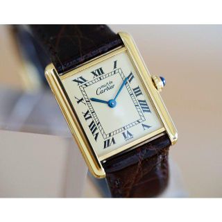 カルティエ(Cartier)の美品 カルティエ マスト タンク アイボリー LM Cartier(腕時計(アナログ))