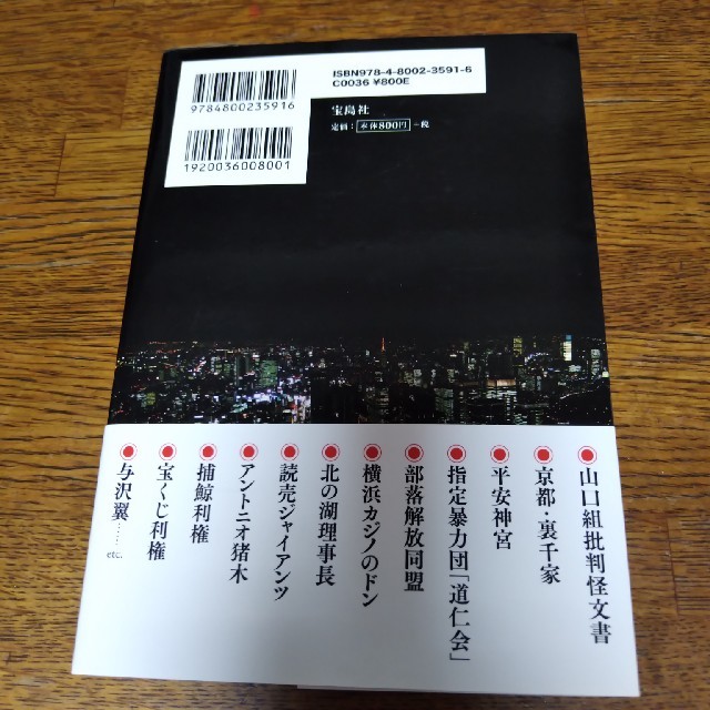 宝島社(タカラジマシャ)の【送料込】平成日本タブ－大全 ２０１５　山口（組）と興業とカネの聖域 エンタメ/ホビーの本(人文/社会)の商品写真